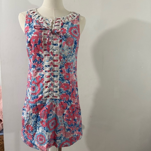 Lilly Pulitzer Shell Yeah Florida Shift Dress Sz 2 Pockets Preppy Nautical Beach - Picture 1 of 16